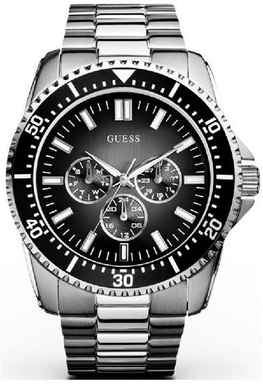 GUESS Orologio Uomo Analogico Nero Quadrante 42 Mm Giorno Data