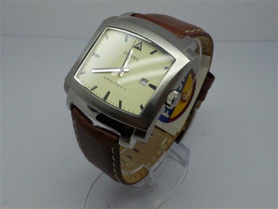 Leather Arkitekt Watch Fossil Arkitekt ME 1048 Stainless Steel