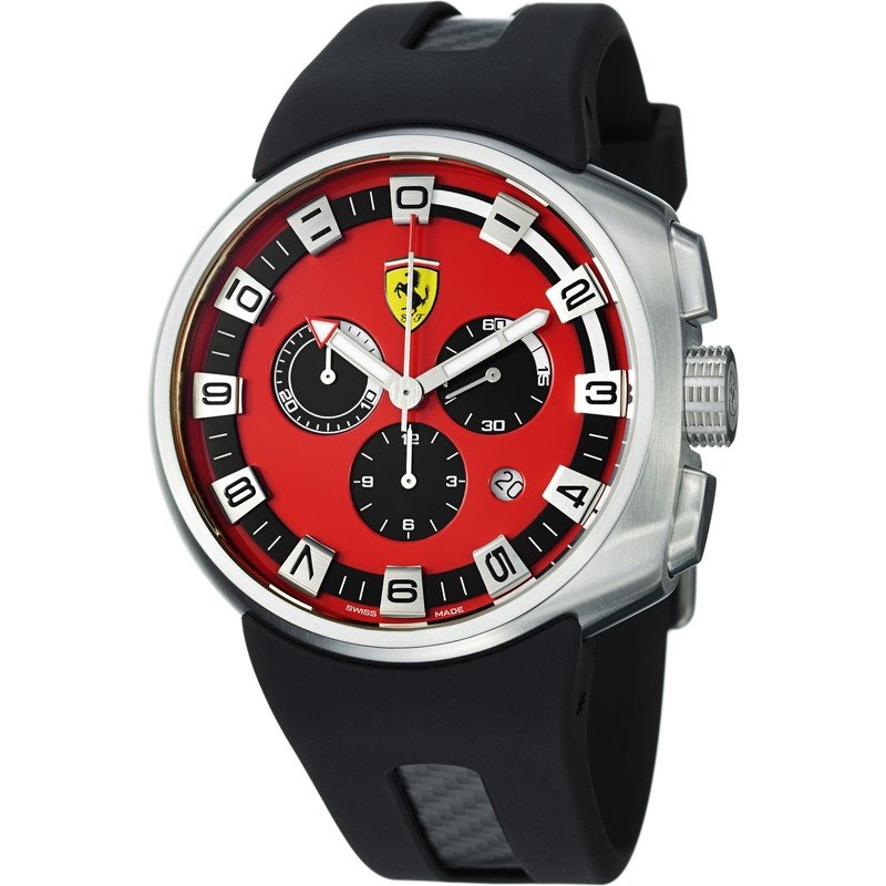 Montre GT Racing F1 Homme - Quartz Analogique 51mm - Cadran Noir/rouge - Bracelet Caoutchouc - Neuf (stock Ancien)