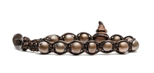 BRACCIALE 1 GIRO PIETRE NATURALI PERLA MARRONE TAMASHII TIBET BHS900-193