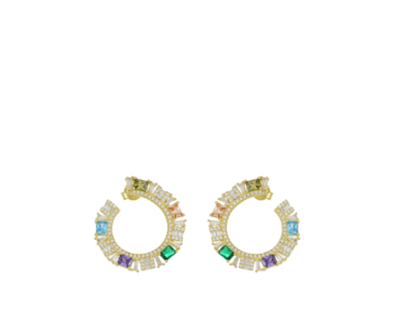Orecchini a lobo cuori di zirconi - OR829 – Spadarella Gioielli