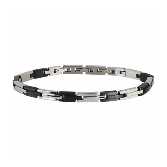 Bracciale Uomo LEONARDO JEWELS In Acciaio Inox E Vera Pelle – Intrecciato, Confezione Regalo