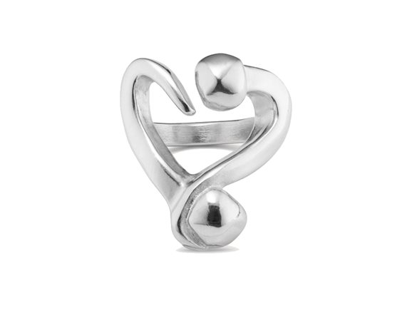 Uno De 50 One Love Ring - Open Design Nailed Heart Ring, Handmade In Spain, Sterling Silver Statement Jewelry - View #12