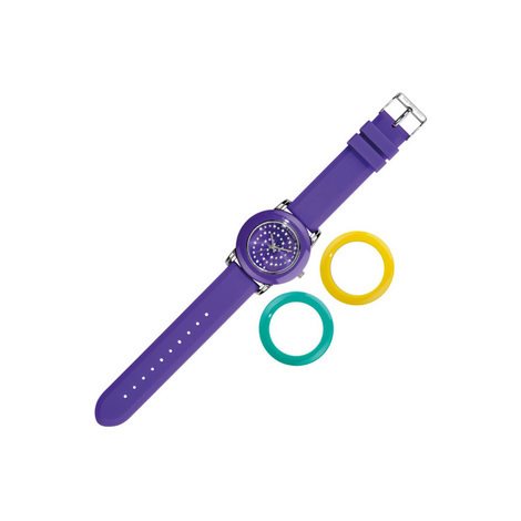 Orologio rotondo in pelle viola per fan britannici Shorthair CAT