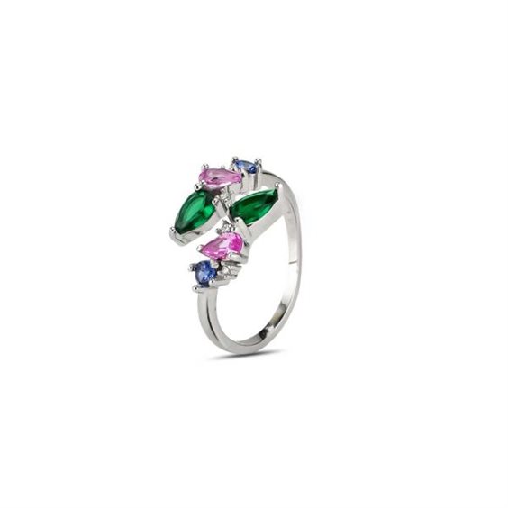 Anello Boccadamo Sharada In Bronzo Rosa Con Ametista E Zirconi – Regolabile