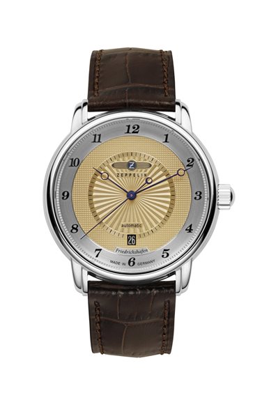 Zeppelin Orologio Cronografo: Cassa In Acciaio Nero, Bracciale In Caucciù - Design Moderno