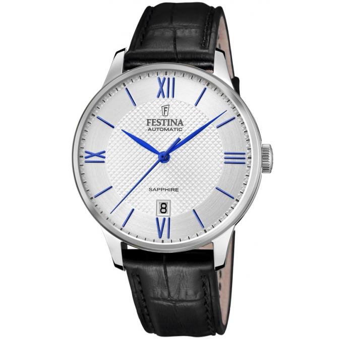 Festina Orologio Uomo F20641/4, Quarzo, Cassa In Acciaio 47mm, Quadrante Nero, Cinturino In Acciaio, Impermeabile 10 Bar