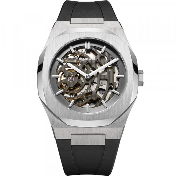D1 Milano Uomo Orologio D1-ATBJ12 - Movimento Meccanico, Cassa Acciaio 41mm, Quadrante Verde, Cinturino Acciaio, Impermeabile 5 ATM