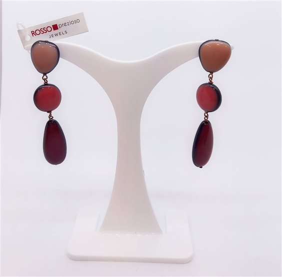 Orecchini In Argento 925 Con Eliotropio Verde E Rosso, Pietra Preziosa Qualità A, Lunghezza 3.5 Cm, Anallergici - 3