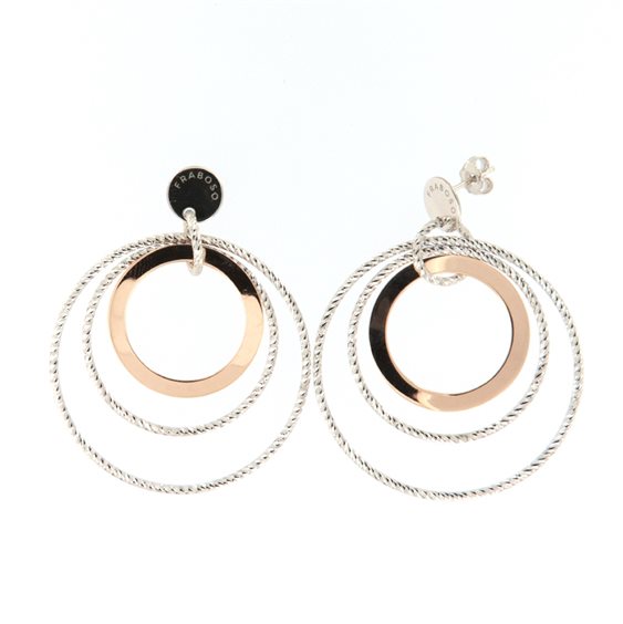 Elli Orecchini Donna Argento 925 Con Cristalli Swarovski: Set Perno E Cerchio Placcato Oro Rosa