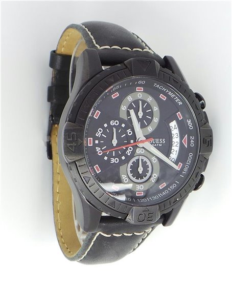 Guess Orologio Uomo 45 Mm Quadrante Nero, Cassa Nera Con Lunetta Arcobaleno E Cinturino In Silicone - 5