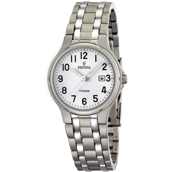 Festina Calendario Tanio (31 Mm) Quadrante Argento / Bracciale In Tanio F20697/1 - First Class Watches™ A