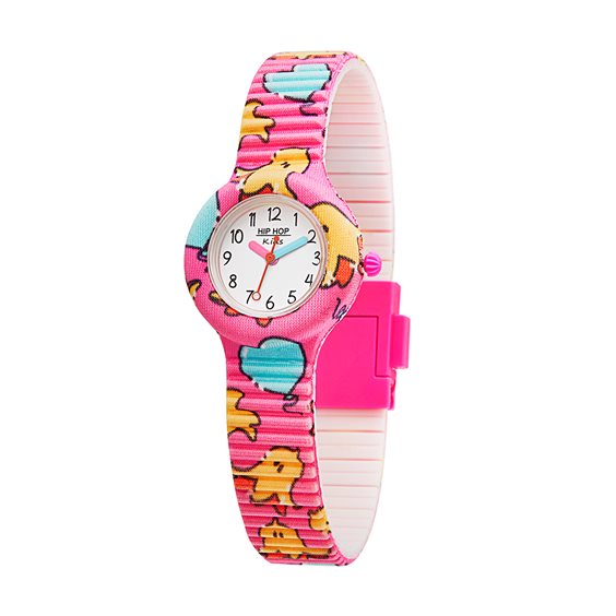 Orologio Bambini Unisex Con Cinturino PU - Quadrante Glitter Rosa E Cassa Oro Rosa - Foto 2