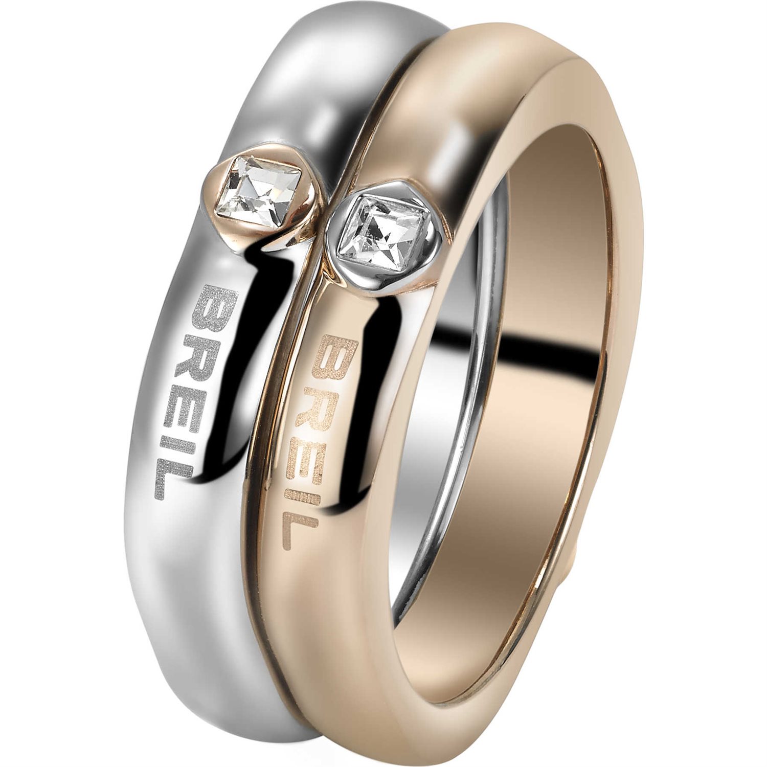 Anello Breil in acciaio lucido color oro da donna