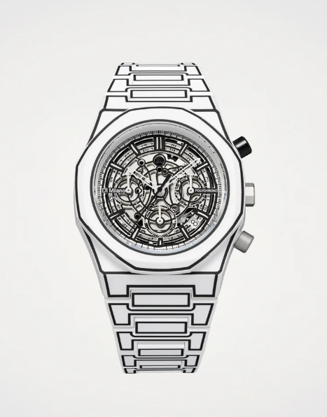 Orologio D1 Milano Uomo White Sketch in Policarbonato D1-PHBJ13