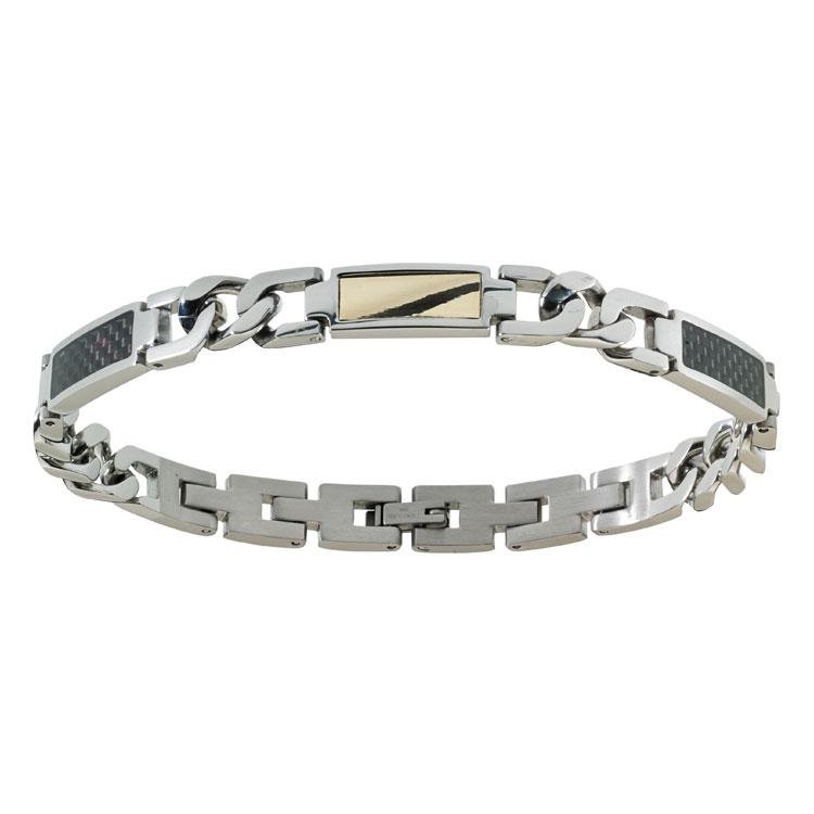 RossoAmante Bracciale Milan in acciaio corda nautica e oro UBR026MI