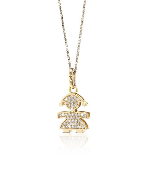 Collana Le Bebé I Pavé Bimba Oro Bianco 18 kt Diamanti 0,23ct LBB152
