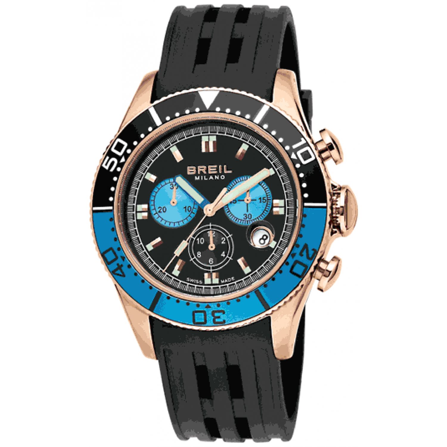 BUREI Orologi da uomo cronografo giapponese al quarzo impermeabile orologio da polso uomo cinturino in pelle business casual sport data orologio per uomini (marrone brillante