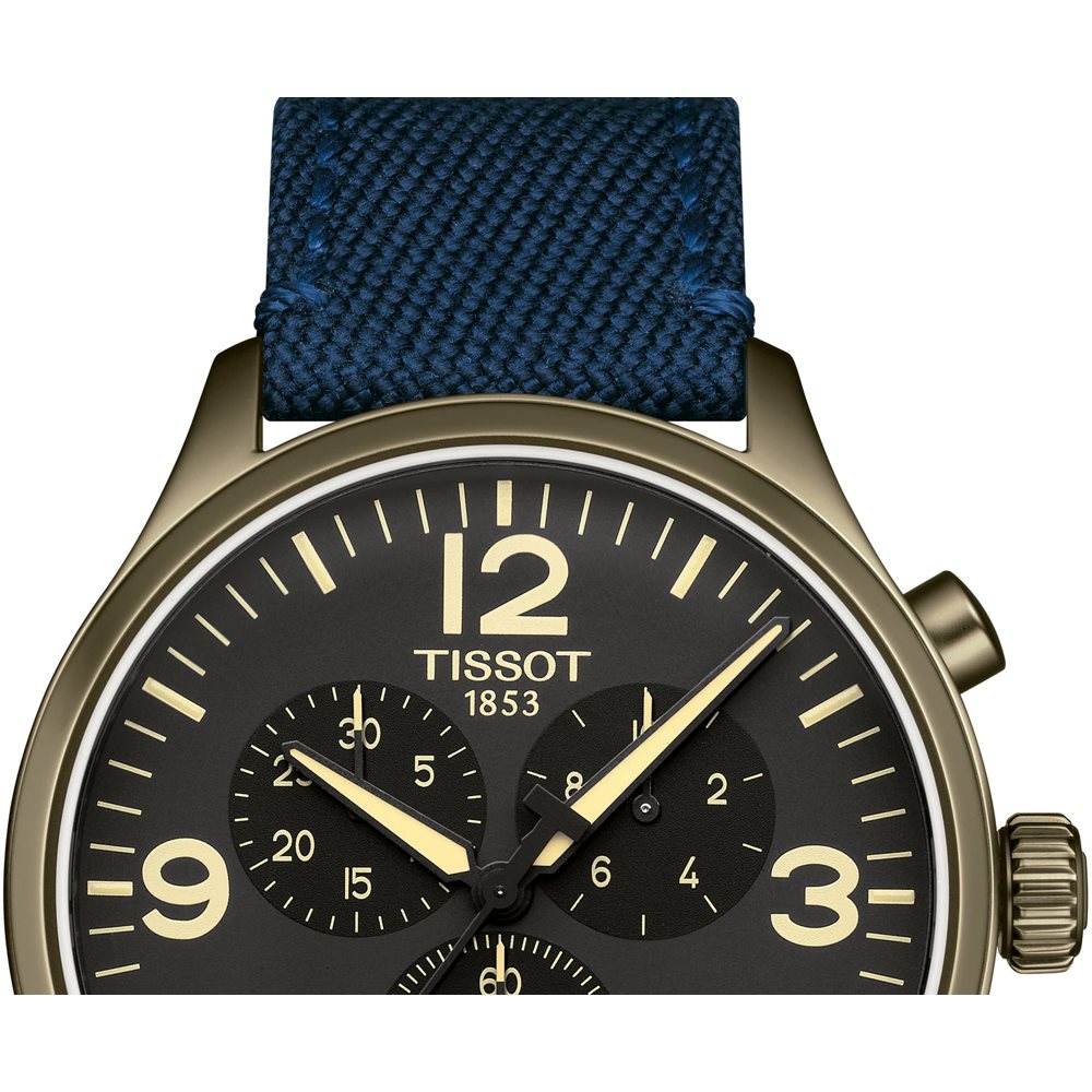 Tissot Chrono XL T116.617.37.057.01 – Orologio Cronografo Uomo, Cassa 45mm In Acciaio 316L Con Rivestimento PVD Kaki, Bracciale In Tessuto, Movimento Al Quarzo Svizzero, 10 Bar