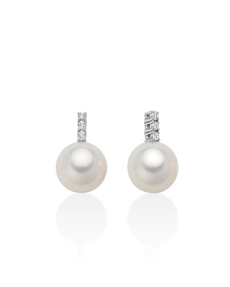Belle de Mer Cultured Freshwater Button Pearl (8-9mm) Stud Earrings#RA-29
