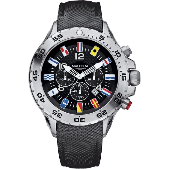 Orologio Nautica Dial Blu Cronografo 10ATM Quarzo Acciaio Uomo