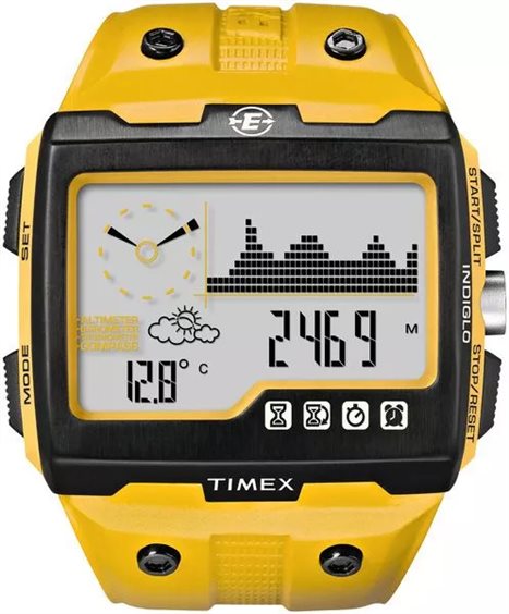 Timex Orologio Digitale Uomo Al Quarzo – Cinturino In Pelle Verde, Cronografo, Sveglia, Timer E Indiglo