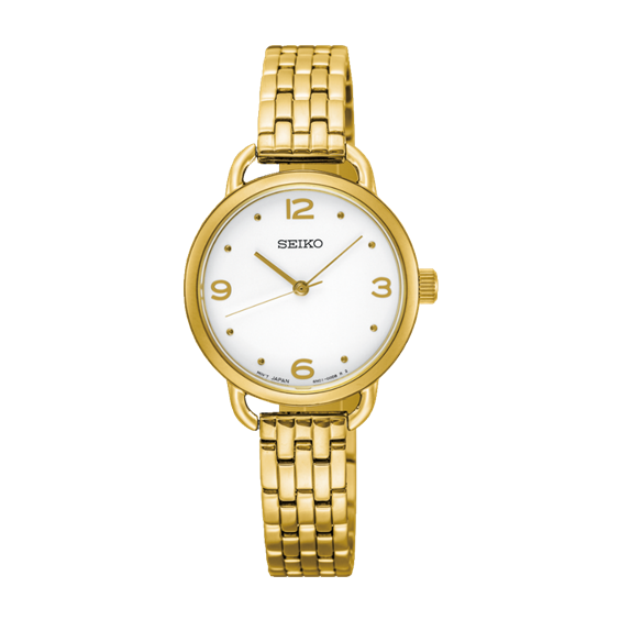 Montre Femme Seiko Quartz - Boîtier Et Bracelet Plaqué Or - Occasion Élégante