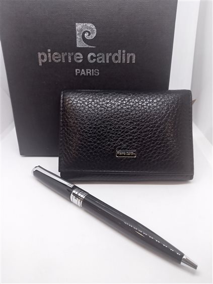 Pierre Cardin TILAK29 376 Kožené Etui na Klíče Černé s Modrým