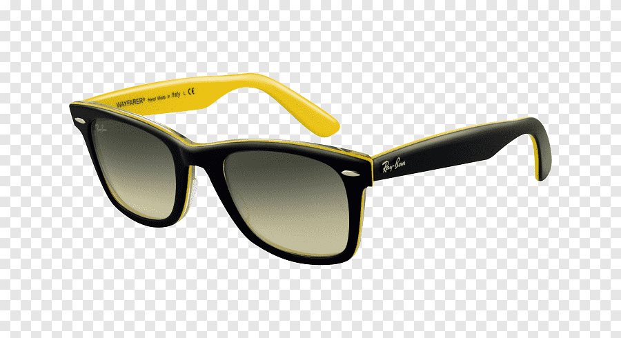 Unisex Ray-Ban 2140 Color: 1000/32 - Black front Yellow interior Size 54 Ray-Ban Original Wayfarer Classic L (52 - 22) with Yellow  main image 2
