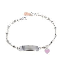 Bracciale Bambina Nanàn Argento 925 Tennis Rosa Cuore Rosa Centrale NAN0400