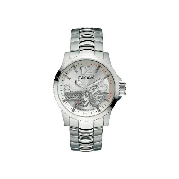 Orologio Donna Marc Ecko E15087M1 – Analogico Al Quarzo, Cinturino In Pelle Di Vitello Bianco, Cassa Acciaio, Impermeabile 5ATM