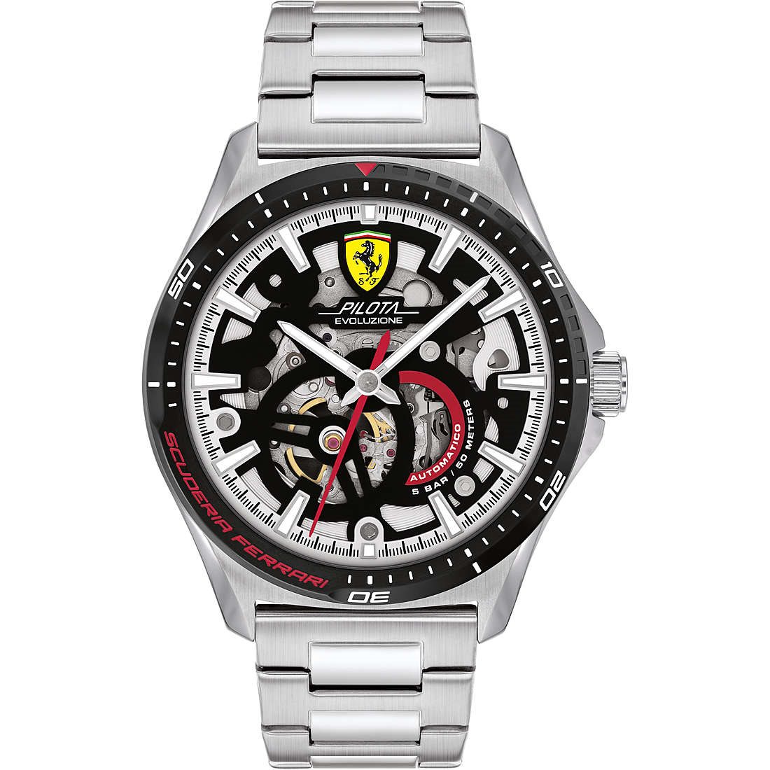 JewelryWe Orologio Meccanico Automatico Uomo – 36 Ore Riserva Carica, Quadrante Con Diamanti E Lancette Luminescenti, Acciaio Inossidabile - 4