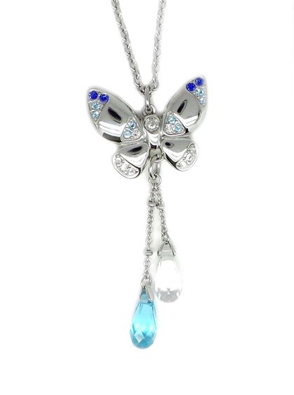 S'AGAPO CLICK COLLANA GIROCOLLO DA DONNA IN ACCIAIO CON FARFALLA SCK270 (2955