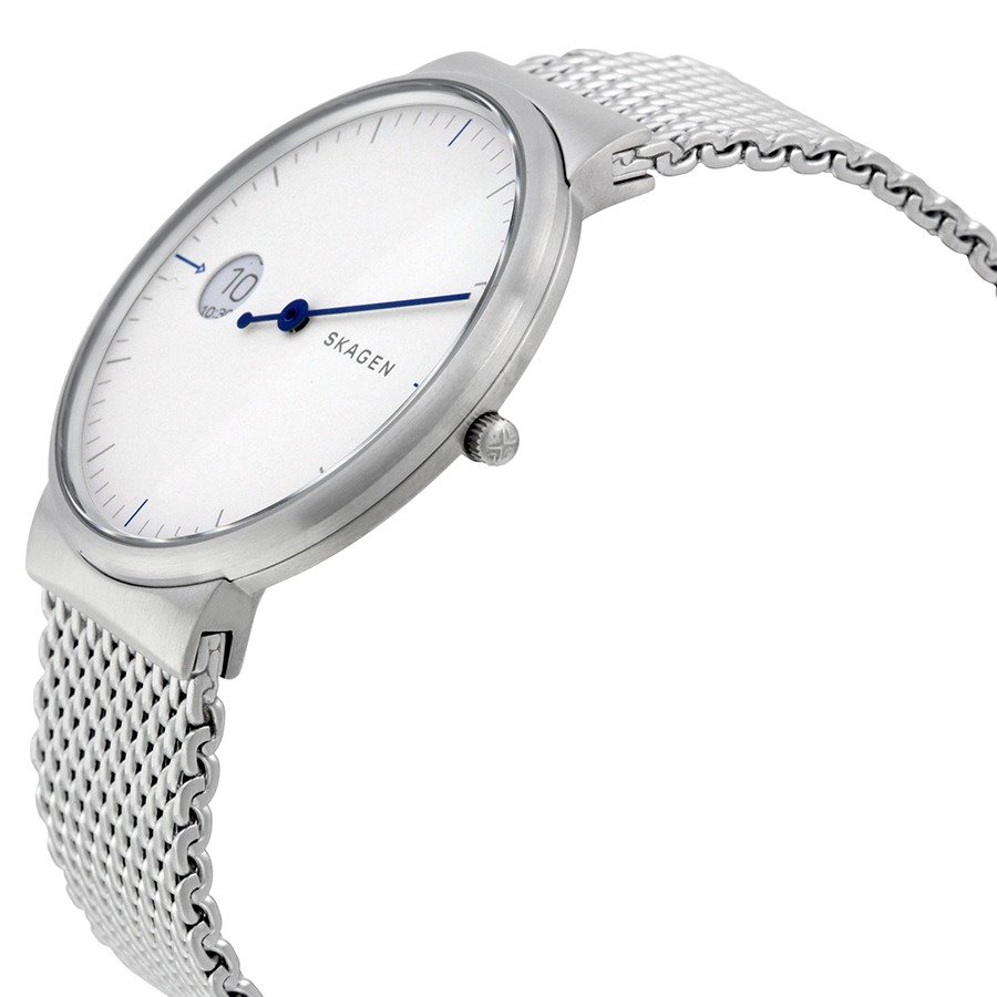 Skagen Orologio Aaren per Unisex, Movimento al quarzo a due lancette con cinturino in silicone, 41 mm, Rosso