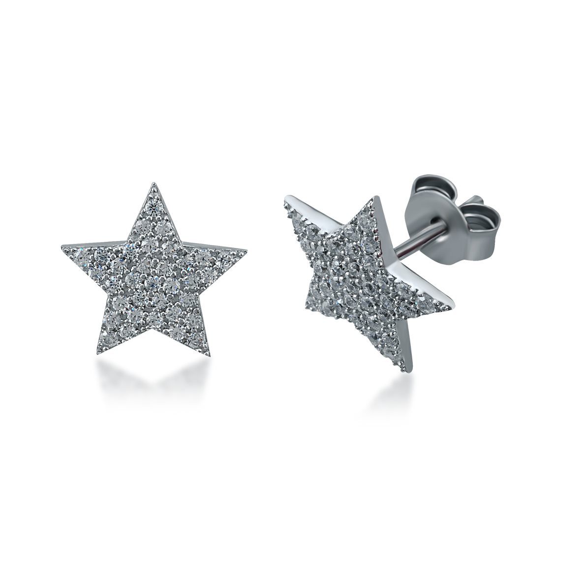 1 Paio di Orecchini 3 Stelle Stella Asterisco Nero Argento