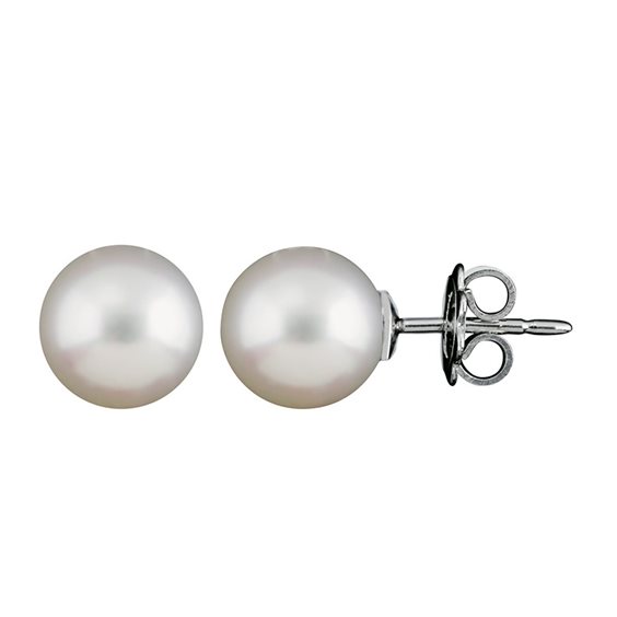 Orecchini Pendenti Donna 9ct Oro Bianco Con Zirconia Cubica E Perle - Eleganza Italiana Carissima Gold
