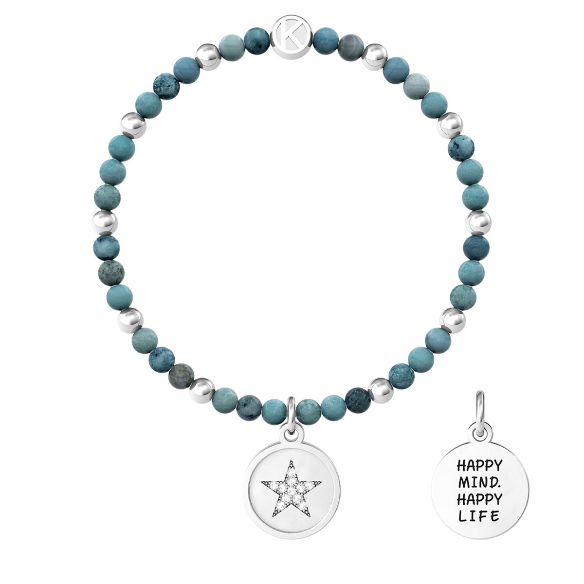 Kidult By You | Mamanonmama | Bracciale in acciaio componibile con agata nera | 732203