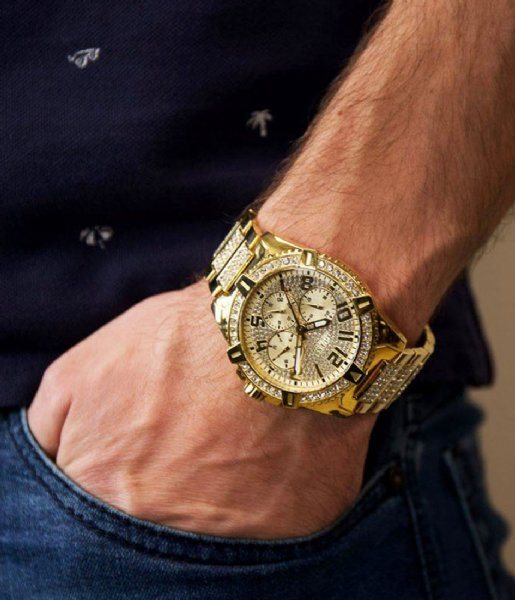 Orologio Da Uomo Guess Con Strass Color Oro - Modello GW0497G2 - Eleganza E Luce