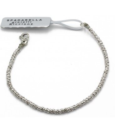 VLNET Bracciale Spadarella Unisex, Cotone Nautico Turchese Con Pepite Argento 925, Diametro 3 Mm, Lunghezza 17 Cm, Fatto A Mano In Italia