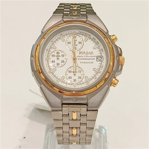 Montre Pulsar Homme Des Années 85/90 - Chronographe, Cuir, Analogique, Fonctions Multiple