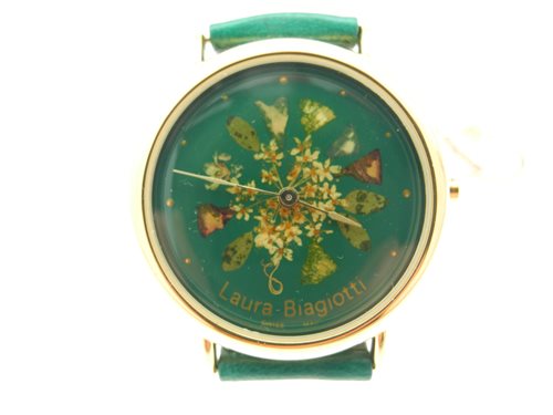 Laura Biagiotti vintage watch green dried flowers untested band poor condition Laura Biagiotti Women main image 4