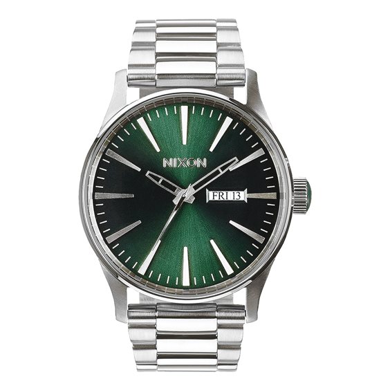 Nixon Orologio analogico al quarzo da uomo con cinturino in pelle A509-625- 00, argento, cinghia