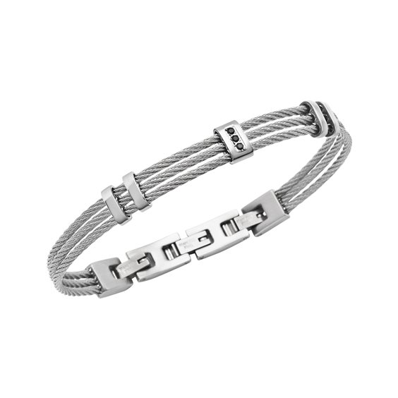 Bracciale Uomo Breil Collezione REBEL – Gioiello In Acciaio Dal Design Geometrico, Idea Regalo Originale, Taglia 21,5 Cm - 3