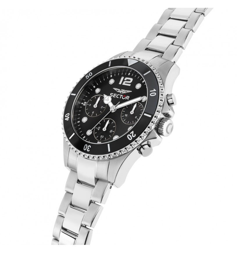 Orologio Sector - 230 - Tempo e Data - Bianco - 39mm -Nero-R3251161057