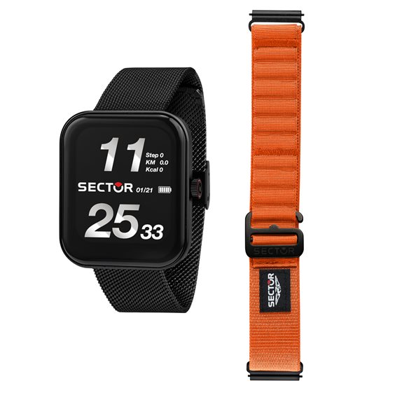 Sector No Limits S-01 Orologio Uomo Smart Digitale 46mm - Cassa Oro Rosa E Acciaio Con Cinturino Milanese
