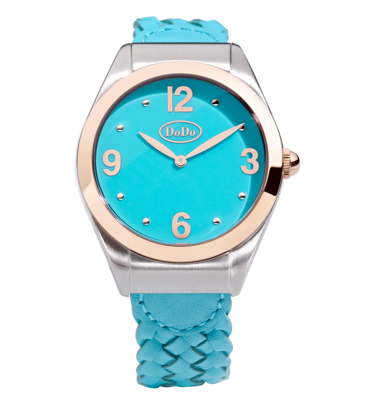 Taport® Orologio rotondo in pelle nera per gli