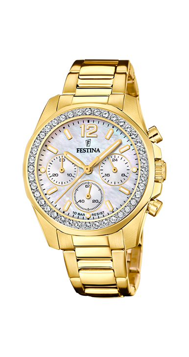 Orologio Festina Donna F20400/1 - Bracciale In Acciaio Inox E Oro, Quadrante Argento, 38.5 Mm, 100m Water Resistant