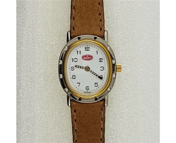 Montre Quartz Bugatti Pour Femme - Style Vintage - Cadran Beige, Bracelet Marron